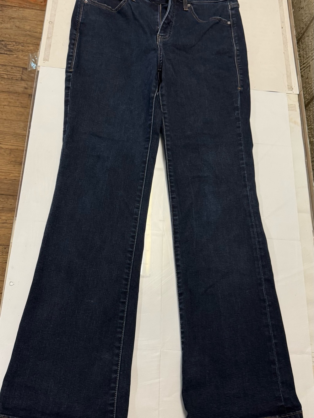 LuLaRoe Women’s Size 30 Magic Waistband Dark Denim Stretch Wide Leg Blue Jeans